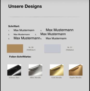 Preview: Folienbeschriftung für unser Grabkreuz