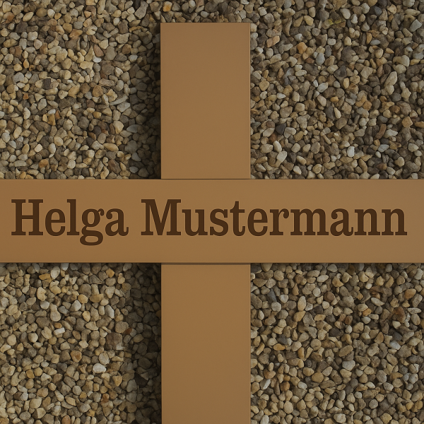 Folienbeschriftung für unser Grabkreuz