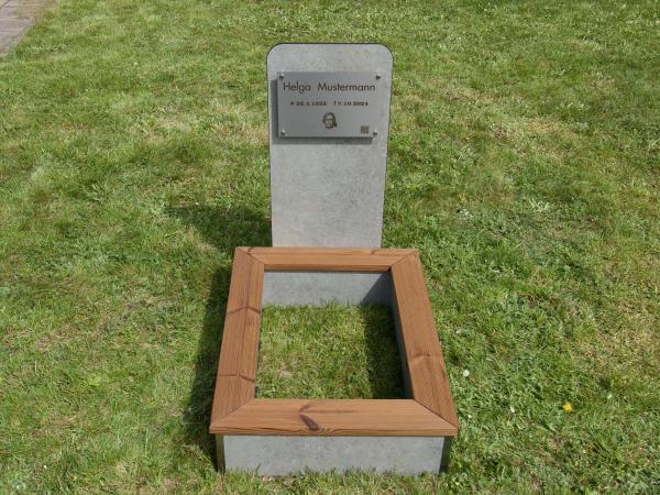 Urnengrab Abgerundete Ecken aufgestellt auf Friedhof